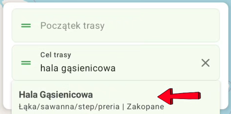 Planowanie trasy w aplikacji OdkryjSzlak